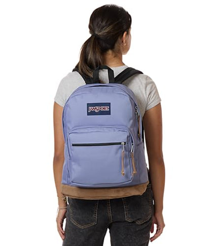 JanSport Right Pack Backpack - Durable Daypack with Padded 15" Laptop Sleeve, Spacious Main Compartment & Integrated Water Bottle Pocket, Lavender Ash - color: Lavender Ash