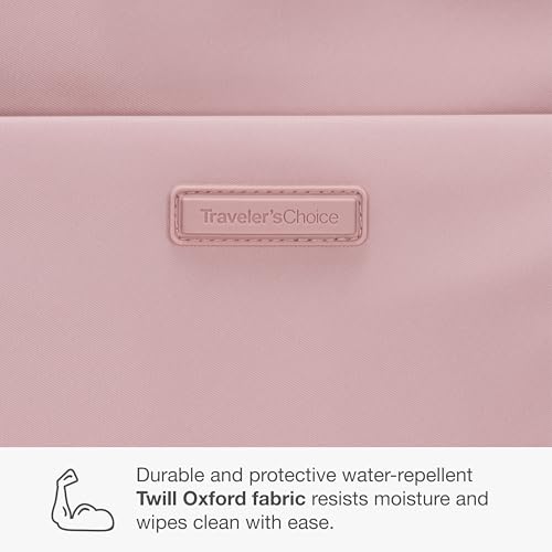 Traveler's Choice Iria 20L Backpack for Women, Water Resistant Travel Bag Daypack, Work, College, Business, Commuter, Dusty Pink, Carry-on Laptop Backpack - color: Dusty Pink