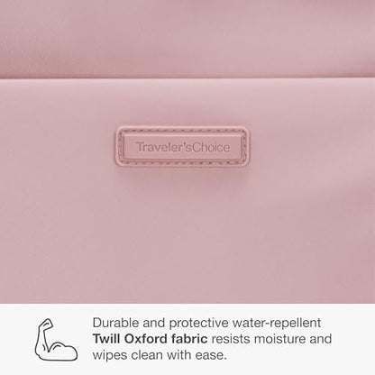 Traveler's Choice Iria 20L Backpack for Women, Water Resistant Travel Bag Daypack, Work, College, Business, Commuter, Dusty Pink, Carry-on Laptop Backpack - color: Dusty Pink