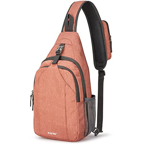 G4Free Sling Bag for Men and Women, RFID Blocking Crossbody Bag, Lightweight Sling Backpack for Travel, Hiking, Walking and Daily Use - color: Light Orange