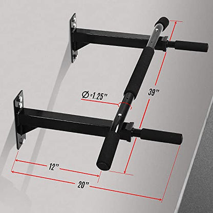 Yes4All Multifunctional Wall Mounted Pull Up Bar And Rotating Pull Up Handles With Non-Slip & Foam Pad Grips