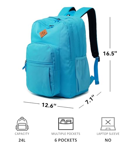 abshoo Classical Basic Womens Travel Backpack For College Men Water Resistant Bookbag (PowDerBlue) - color: Powderblue, size: 16.5 Inc