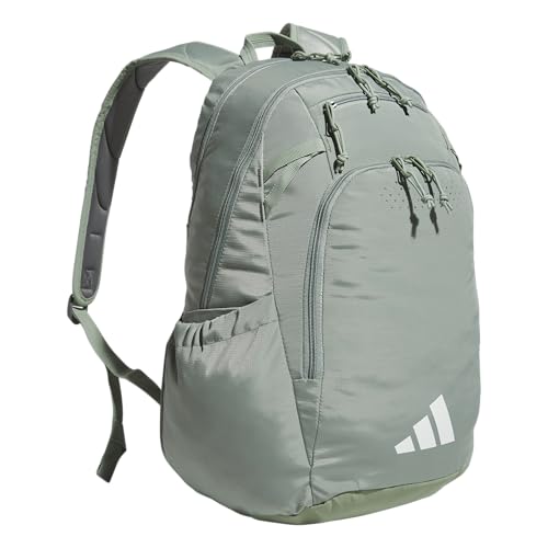 adidas Defender 5 Backpack for Sports, Gym, School and Travel, 33L, Silver Green/White, OSFA - color: Silver Green/White