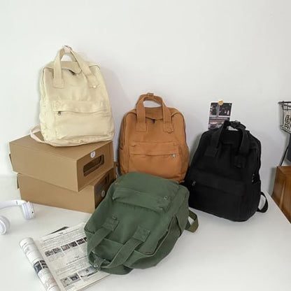 MaxxCloud Vintage Canvas Backpack Purse Tote Satchel Hiking Daypack Travel Bag Handbag Rucksack (583 beige)