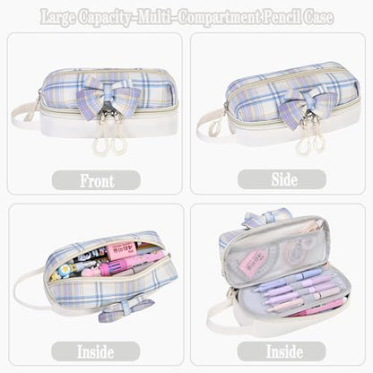 NSEQB Girls Backpack,Kids School Backpack With Lunch Box Pencil Case Set,Cute Childrens Schoolbag For Girls - color: Beige-3PCS