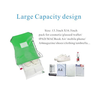 Drawstring Backpack Bulk 20 Pcs Draw String Bags DIY Gym Sports Traveling Yoga Cinch Bag Sackpack Drawstring Memo Card (green) - color: Green