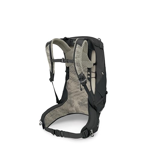 Osprey Stratos 24L Men's Hiking Backpack - Adjustable Daypack with Waterproof Raincover & Bottle Pockets, Raven Black - color: Raven Black, style: 24l