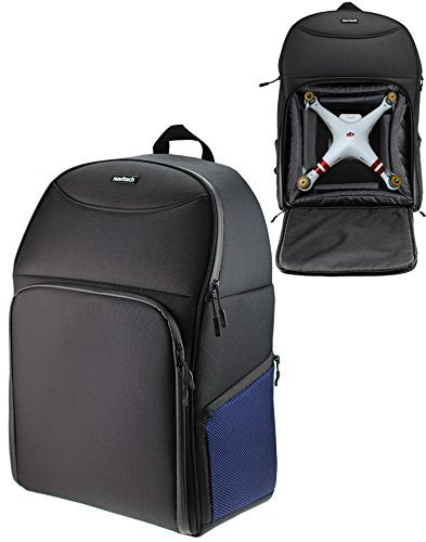 Navitech Rugged Black & Blue Backpack/Rucksack Compatible with The Drones/Quadcopters Including The DJI Phantom FC40 / DJI Phantom 2 / DJI Phantom 3