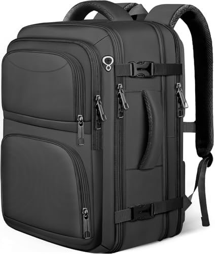 Travel Backpack, Expandable Carry on Backpack for Men, TSA 17.3 inch Laptop Bag Flight Approved, Lightweight Business Luggage Bag, Travel Gifts for Men Women, Black - color: Black, size: X-Large