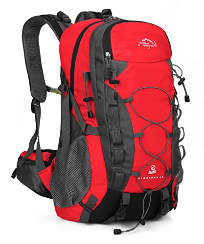 INOXTO lightweight Hiking Backpack 35L/40L Hiking Daypack with Waterproof Rain Cover for Travel Camping Outdoor Men and Women - color: 35l Red