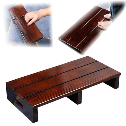 Wooden Platform, Indoor Wooden Step Stool with Non Slip Pads, Step for Outside, Stepping Platform for Adults & Elderly, No Assembly Required, Safety Stepping Stool for Bathroom, Kitchen, Bed(70 - size: 70x30x11cm