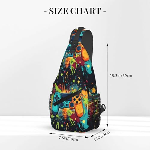 Sling Backpack Unisex Crossbody Chest Bag Shoulder Chest Bag For Women Men Hiking Travel - color: Game