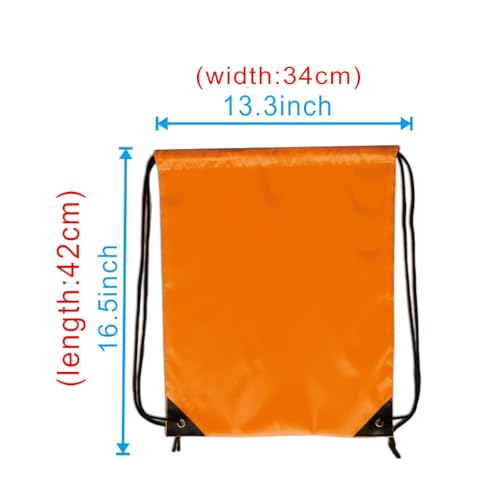 Drawstring Backpack Bulk 24Pcs Draw String Backpack Bags DIY Gym Sports Traveling Yoga Cinch Bag Sackpack Drawstring (orange) - color: Orange