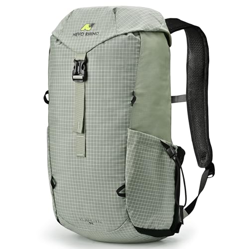 N NEVO RHINO 16L Hiking & Commuter Backpack, Lightweight Daypack for Men Women, Breathable Backpanel, Hydration Port, Outdoor Backpack for Camping Travel - color: Green