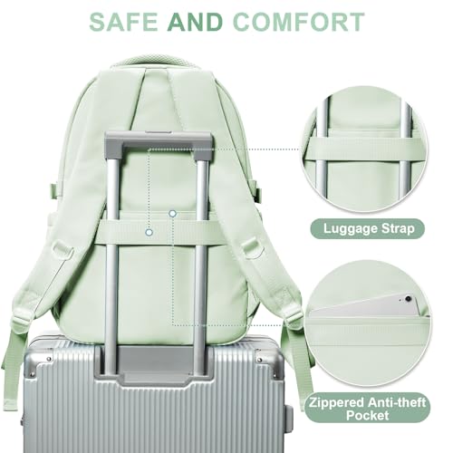 Preppy Middle School Backpack for Teens Girls Boys Waterproof Backpack with Lots of Pockets College Backpacks for Women Men Cute School Bag for Students（MintGreen） - color: A4-mintgreen
