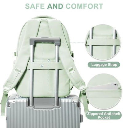 Preppy Middle School Backpack for Teens Girls Boys Waterproof Backpack with Lots of Pockets College Backpacks for Women Men Cute School Bag for Students（MintGreen） - color: A4-mintgreen