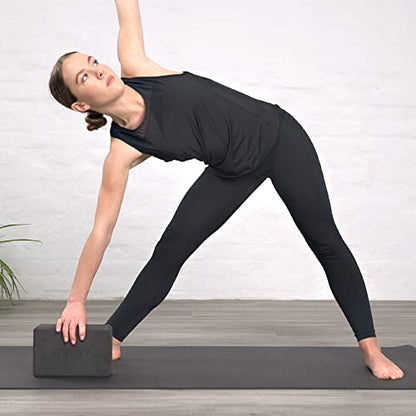 MYGA Yoga Block,Lightweight EVA Foam Yoga Brick,High Density Non-Slip Block for Yoga Poses, Pilates, Balance and Flexibility - color: Black