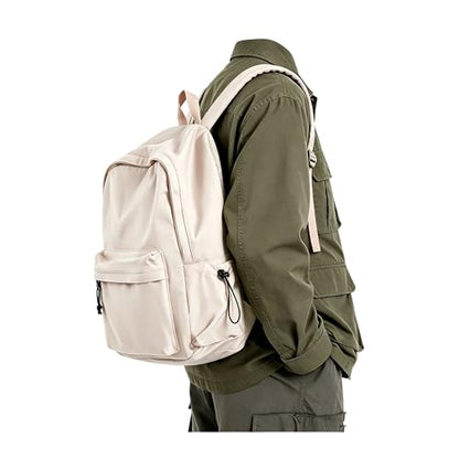 BJLFS White School Backpack for Girls Women, Waterproof High School Book Bag Cute Backpack for Men Teens Boys, Lightweight Mini Classic Basic College Backpack Middle School Back Pack Daypack - color: Small White