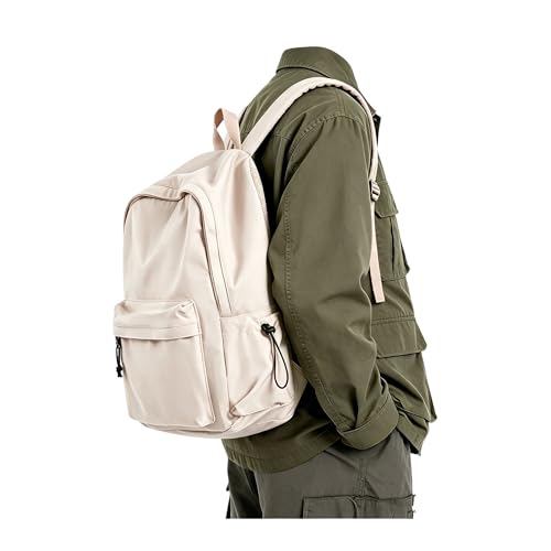 BJLFS White School Backpack for Girls Women, Waterproof High School Book Bag Cute Backpack for Men Teens Boys, Lightweight Mini Classic Basic College Backpack Middle School Back Pack Daypack - color: Small White