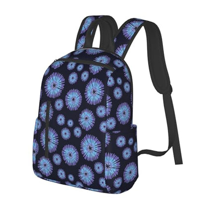 Laptop Backpack Tie Dye Blue Purple, Cushioned Back Panel, Front Zip, for Daily Commute & Outdoors - color: Picture (829)