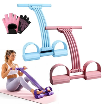 2026 Upgraded Pedal Resistance Bands with Handles, Multifunction Tension Rope, Elastic Yoga Resistance Band, Home Exercise Equipment for Full Body Workout, Yoga, Stretching - color: A-Mixed