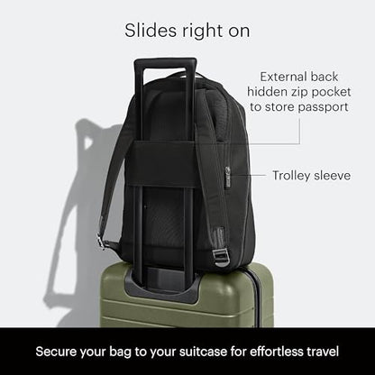 Away The Everywhere Zip Backpack - Personal Item Airline Approved Backpack with 16” Padded Laptop Sleeve, Water Bottle Pocket, Interior and Exterior Pockets - Fits Up to 16-Inch Laptops - Jet Black - color: Jet Black