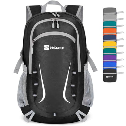 ZOMAKE Lightweight Packable Backpack 35L, Foldable Backpacks Water Resistant Collapsible Light Daypack for Hiking(Black) - color: Black B