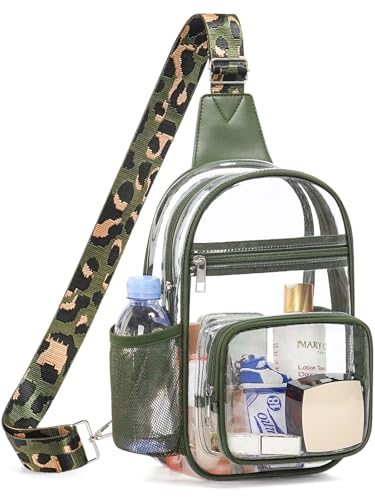 Clear Bag for Stadium Events, Clear Purses For Women Men, Transparent Crossbody Bag, See Through Large Sling Backpack - color: Camouflage, size: Large