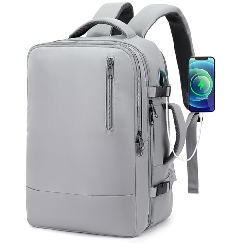TANTOMI Travel Backpack for Women Men, 15.6 Inch Laptop Backpack Flight Approved, Small Carry-On Bags with USB Charging Port & Shoe Pouch, 20l Casual Daypack for Weekender Work Business, Dark Grey - color: Dark Gray