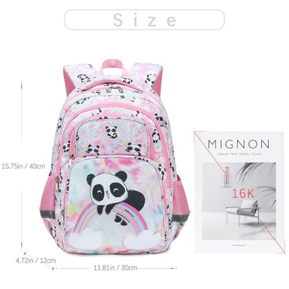abshoo Cute Panda School Backpack For Girls Elementary Kindergarten Kids School Bag (Panda Pink) - color: Panda Pink C