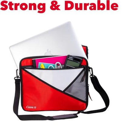 Case-it School Zipper Binder | 1.5" D-Ring | 325-Sheet | LT-207 Fire Red - color: Fire Red, size: 1 Pack