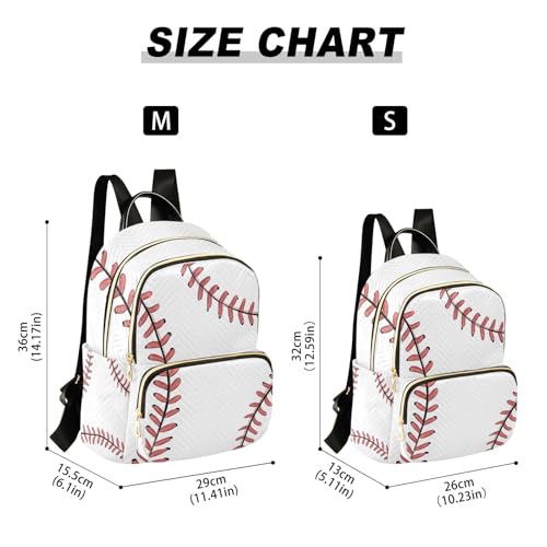 ALAZA Mini Backpack Purse for Women Lightweight Girls Small Size Baseball White School Teens College Traveling - color: Baseball White, size: Small