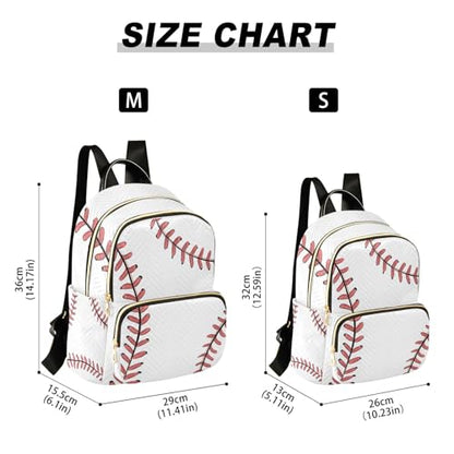 ALAZA Mini Backpack Purse for Women Lightweight Girls Small Size Baseball White School Teens College Traveling - color: Baseball White, size: Small