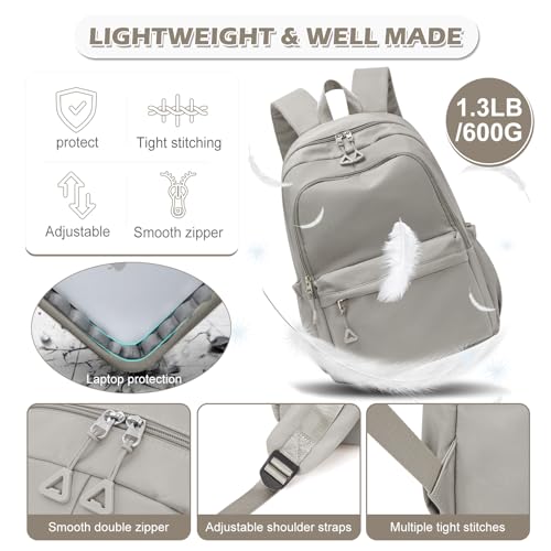 suwasp Casual Laptop Backpack for Women Men Waterproof Lightweight Backpacks Bag 15.6inch Laptop Daypack Large Capacity Backpack, Brown - color: Brown