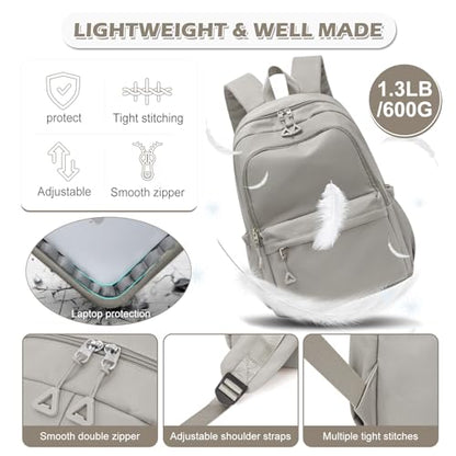 suwasp Casual Laptop Backpack for Women Men Waterproof Lightweight Backpacks Bag 15.6inch Laptop Daypack Large Capacity Backpack, Brown - color: Brown