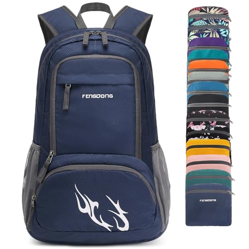 FENGDONG 35L Lightweight Foldable Waterproof Packable Travel Small Hiking Backpack Daypack for men women - color: A5-royal Blue