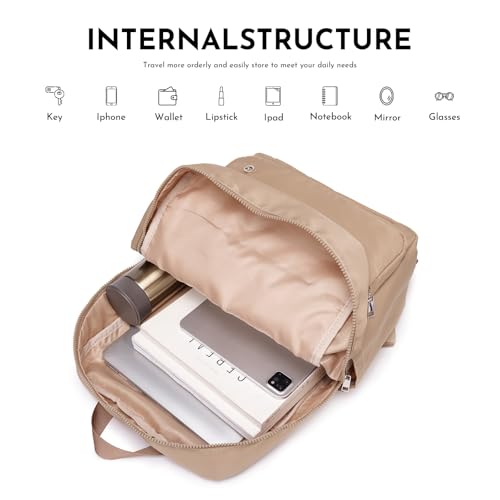 Lightweight Nylon Backpack for Women Men, 15.6 Inch Ladies backpacks Laptop Casual Daypack for Work Travel Matcha Green - color: Matcha Green