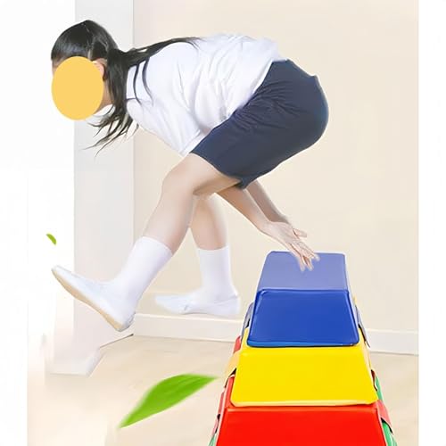 4 In 1 Soft Plyo Box Training Jumping Boxes High-Density EPE Foam Core - Non-Slip & Easy-to-Clean PVC Leather Cover for Home Gym Outdoor Exercise