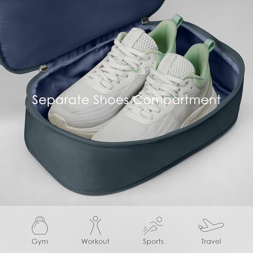 Uselike Gym Backpack for Women Men, Lightweight Gym Bag with Shoe Compartment, Waterproof Workout Backpack with Wet Pocket - color: Grey Blue