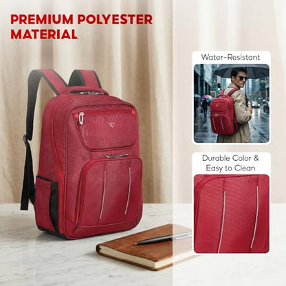 SAKOS Turbo 15.6 inch Laptop Backpack, Professional Travel Backpack Carry on Flight - TSA Approved, Water Repellent Luggage Backpack for Men & Women, College Backpack with Laptop Compartment - Red - color: 4. Turbo - Red