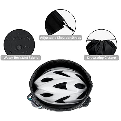 WANDF Drawstring Backpack, Gym String Bag with Shoulder Pad - color: M, Black, size: Medium