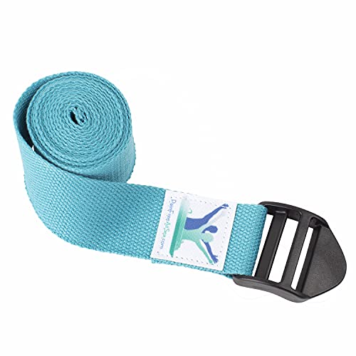Pain Free At Sea-Posture Therapy Strap/Yoga Belt (AQUA)-Intended for Egoscue Execises, Yoga, Pilates-BEST NON SLIP BUCKLE - color: AQUA