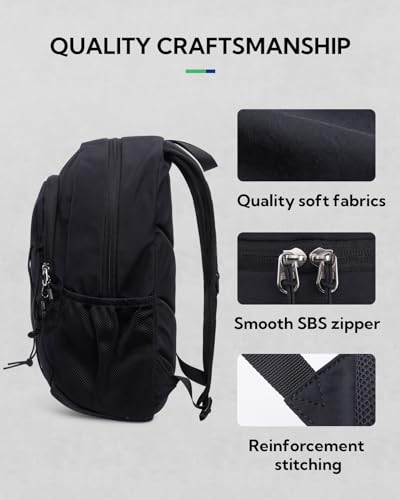 WATERFLY 12L Small Hiking Backpack: Day Pack Lightweight Travel Bag Camping Fitness Cycling Outdoor Sports Daypack For Women Men Teenager - color: Black
