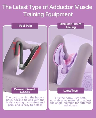 Pelvic Floor Exercise Device Available in 35 lb and 49 lb Resistance, Kegel and Inner Thigh Muscle Trainer, Home Workout Equipment for Postpartum Recovery, Women and Men, with Band - color: Purple