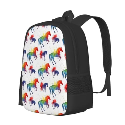 Slim Anti Theft Laptop Backpack Horse Art Design, Large Volume Travel Daypack Durable Polyester Carry Bag for Office Business Outdoor Trekking - color: Design (903)