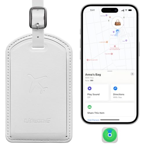 Luggage Tags Built-in Anti-Loss Tracker, Luxury Leather Luggage Tags for Suitcase, Travel Bags, Backpacks, Travel Organizer for Lost Baggage Prevention (Light Gray) - color: Light Gray