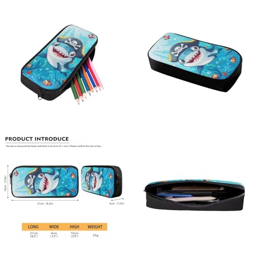 Cartoon Shark Backpack for Boys Kids Backpack with Lunch Box Water Bottle Pouch and Zipper Pencil Pouch 4PCS Set Bookbag with Front Pocket for School 17" Sturdy School Bag for Elementary Girls - color: Cartoon Shark