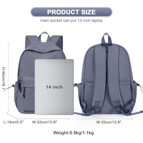 backpack Lightweight bag Waterproof college backpacks for cute Aesthetic backpack Casual Daypack - color: A-blue Purple
