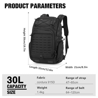 Mardingtop 30L Molle Military Backpack, Tactical Backpack for Men - color: Black