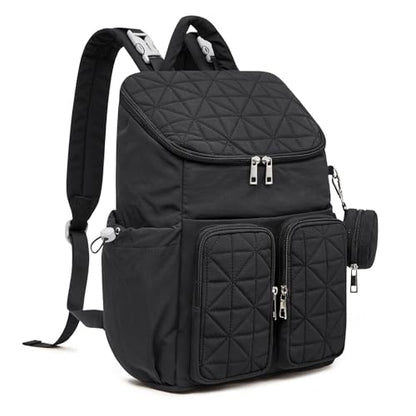 G4Free Diaper Bag Backpack for Moms Dads Travel Baby Bag with Pacifier Case & Insulated Pockets,Black - color: Black